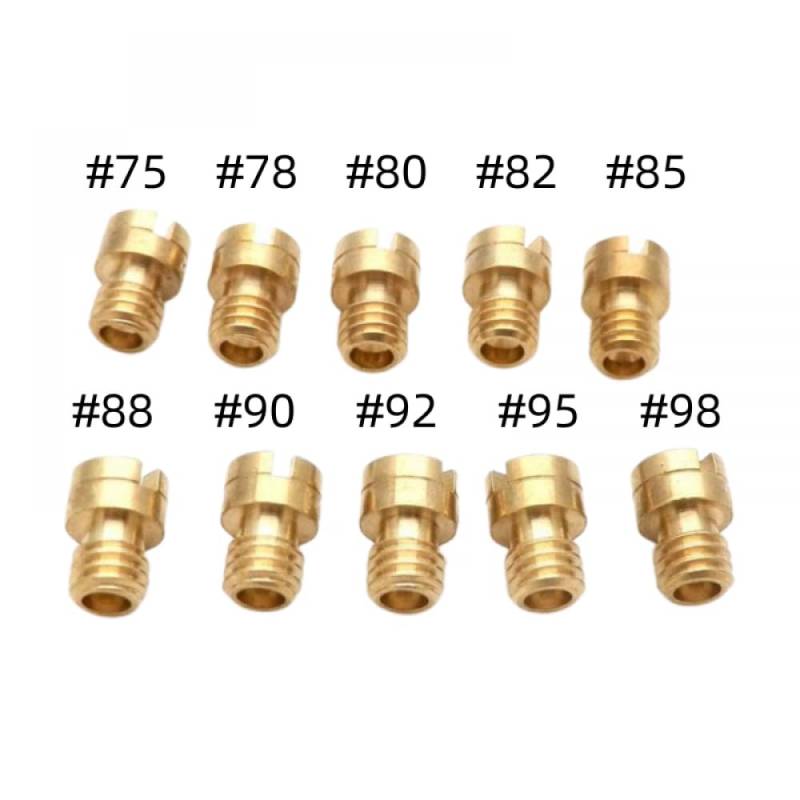 Set von 10 kompatiblen Hauptdüsen für PWM OKO CVK NSR KSR Motorradkarburetoren Kraftstoffeinspritzzubehör(75-98) von FKRTQIYN