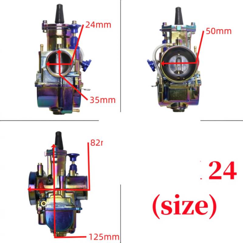 Universal kompatibler Motorrad -Vergaser 2T 4T Elektroplattiert 24 28 28 30 32 34 mm für modifizierte Rennräder(PWK 24) von FKRTQIYN