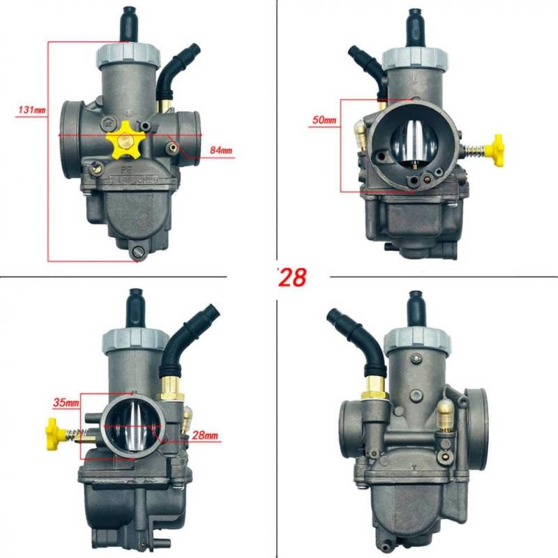 Universeller PE28 Modifizierter Motorrad-Vergaser für 2T-4-Takt-Motoren GY6 NSR150 DIO JOG NSR125-150cc Zink oder Kupferkolben(PE28 copper plunger) von FKRTQIYN