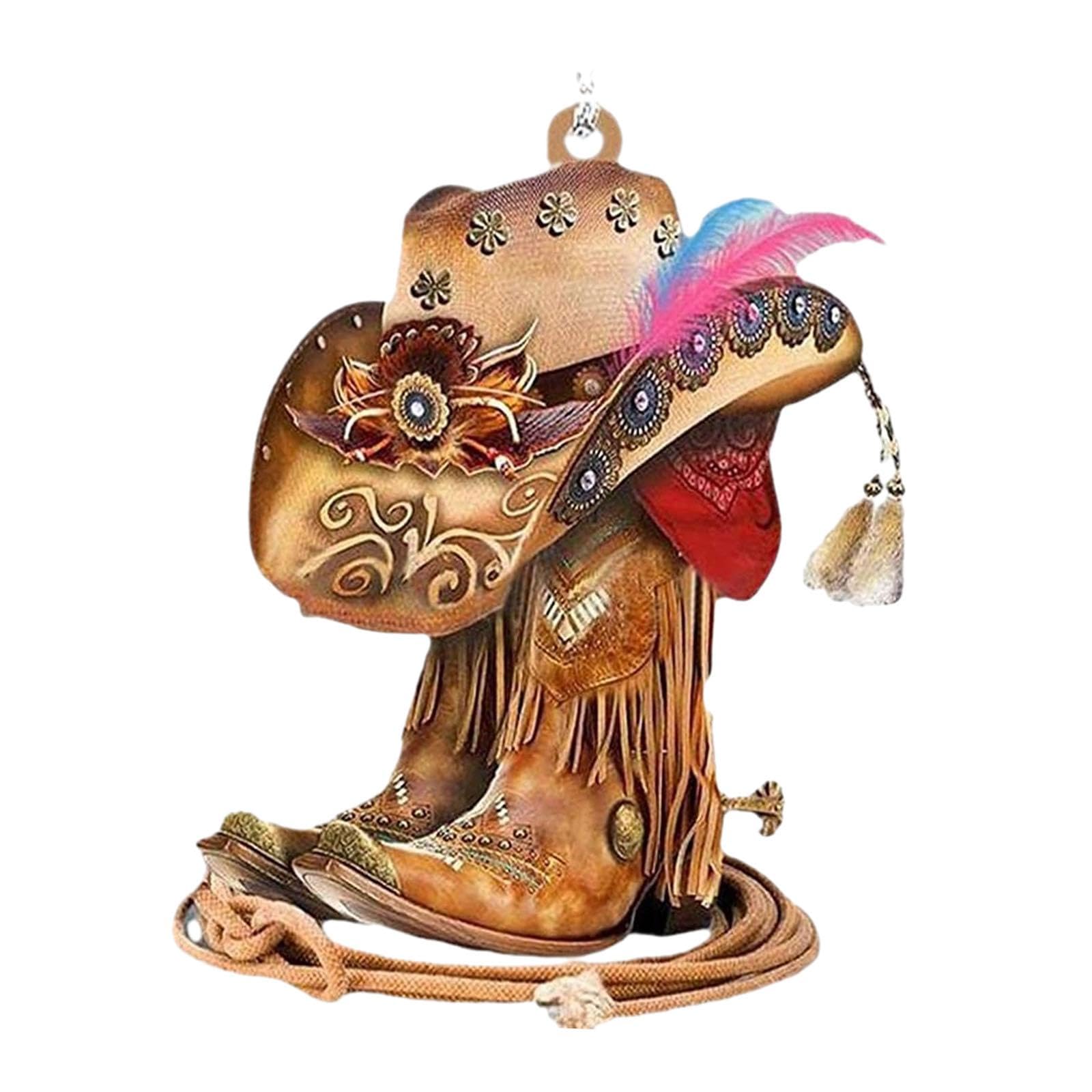 FLCPJGV Cowboy-Themen Ornament für Rückspiegel 3,1 Zoll, Style A FLCPJGV Cowboy-Themen Ornament für Rückspiegel 3,1 Zoll, Style A von FLCPJGV
