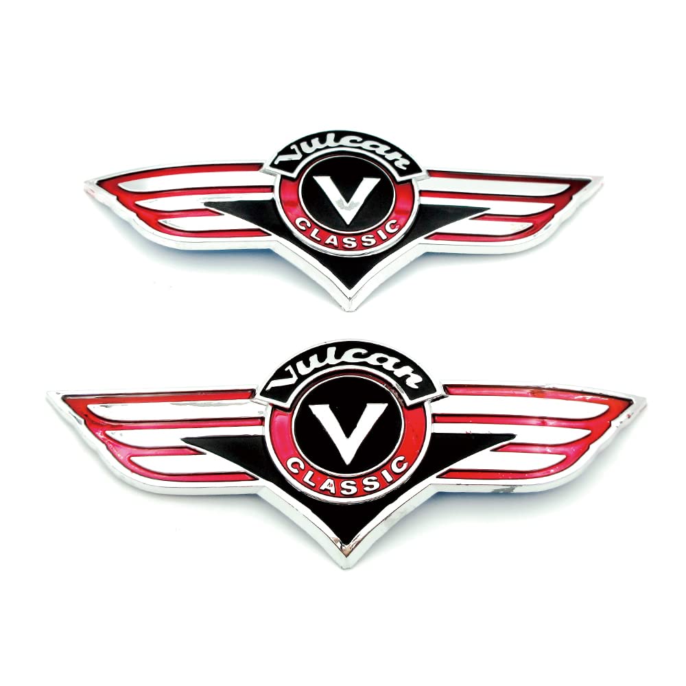 FLECHR Motorrad tankpad Motorrad Chrom Gas Tank Emblem Abzeichen Aufkleber Aufkleber für Kawasaki Vulcan VN Classic VN400 VN500 800 1500 1600 1700 2000 von FLECHR