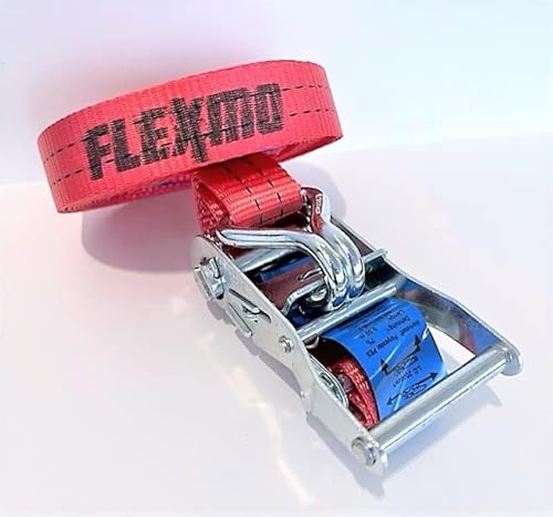 FLEXMO | 10 Stück Spanngurt | 2000kg | 8m Spanngurte mit Ratsche 2 teilig | zweiteilig mit Haken Ratschengurt Zurrgurte orange 35mm 2000 daN 2t Industrie | Qualität von KÖGL von FLEXMO