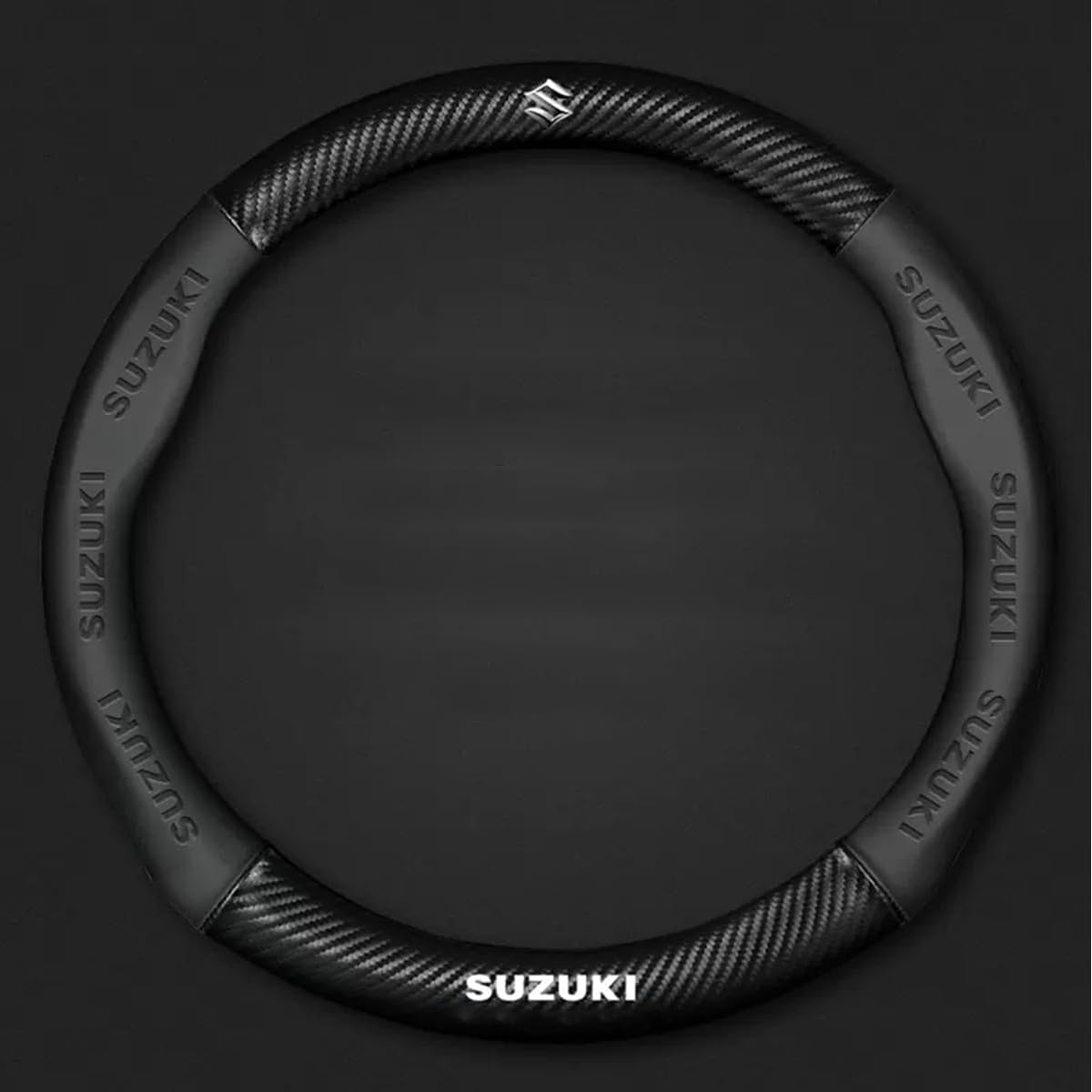 FLOSHO Auto Lenkradbezug für Suzuki Jimny FJ 1998-2018, Anti Rutsch Atmungsaktiv Lenkradschoner, Schwarz, Kunstfaser FLOSHO Auto Lenkradbezug für Suzuki Jimny FJ 1998-2018, Anti Rutsch Atmungsaktiv Lenkradschoner, Schwarz, Kunstfaser von FLOSHO