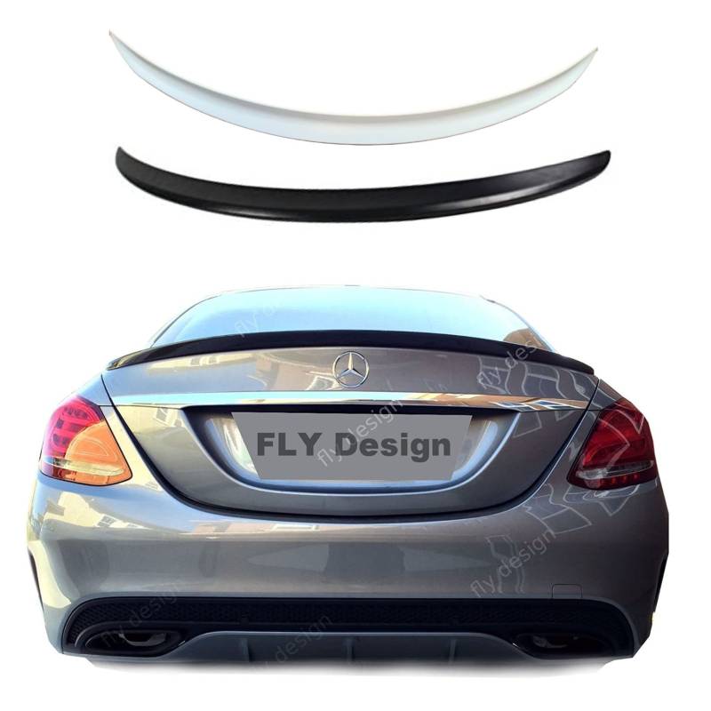 FLY DESIGN 70155 Heckspoiler passend für Mercedes C-Klasse W205, Heckflügel, Spoilerlippe für Auto-Tuning, in A-Still, ABS Kunststoff, Unlackiert von FLY DESIGN