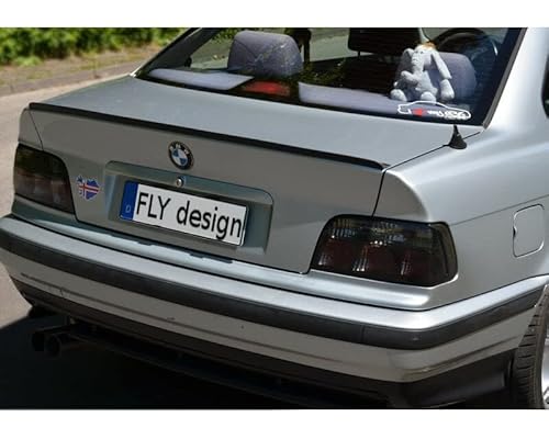 FLY DESIGN 77777800 Heckspoiler, Hecklippe, Spoilerlippe passend für BMW E36 Coupe 3er, Bj. 1990 bis 2000, flexibel, leicht, waschanlagenfest, viele verfügbare Farben (Cosmosschwarz Met. (CC 303)) von FLY DESIGN