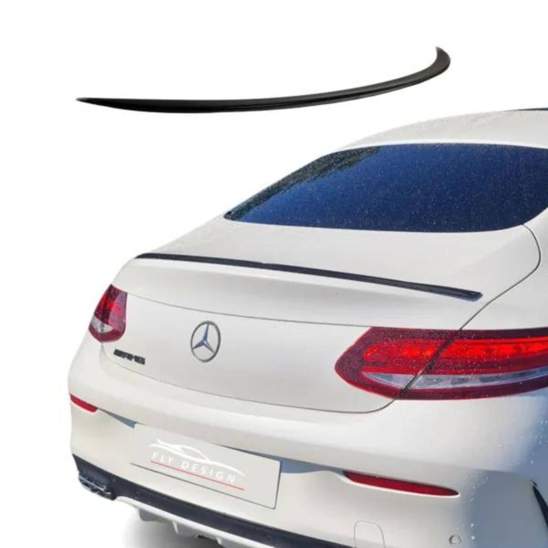 Heckspoiler Spoilerlippe für Mercedes-Benz C-Klasse C205 Coupe A205 Cabrio Slim Design Schwarz Glanz von FLY DESIGN