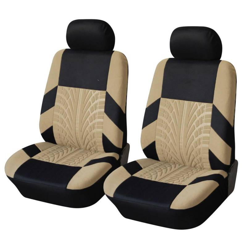 Auto Sitzbezüge für Mini Clubman/Countryman R55 F54/R60 F60 One/S/Cooper/JCW 5-Seats Universal rutschfest Allwetter Vordersitze Rücksitze Sitzschoner Schonbezüge,2 Seats-Beige von FLYIFE