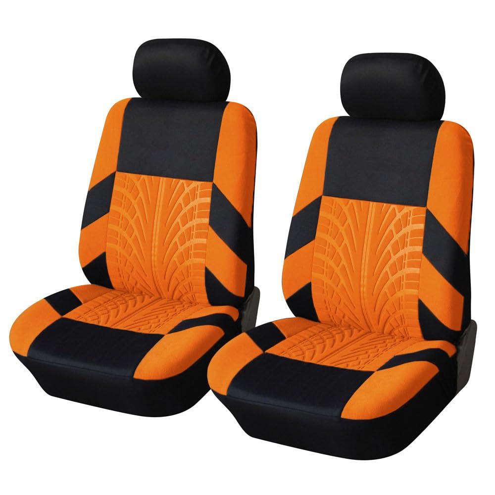 FLYIFE Auto Sitzbezüge für Opel Vauxhall Cascada/Crossland/Grandland X/Adam M13/Karl/Karl Rocks 5-Seats Universal rutschfest Allwetter Vordersitze Rücksitze Sitzschoner Schonbezüge,2 Seats-Orange von FLYIFE