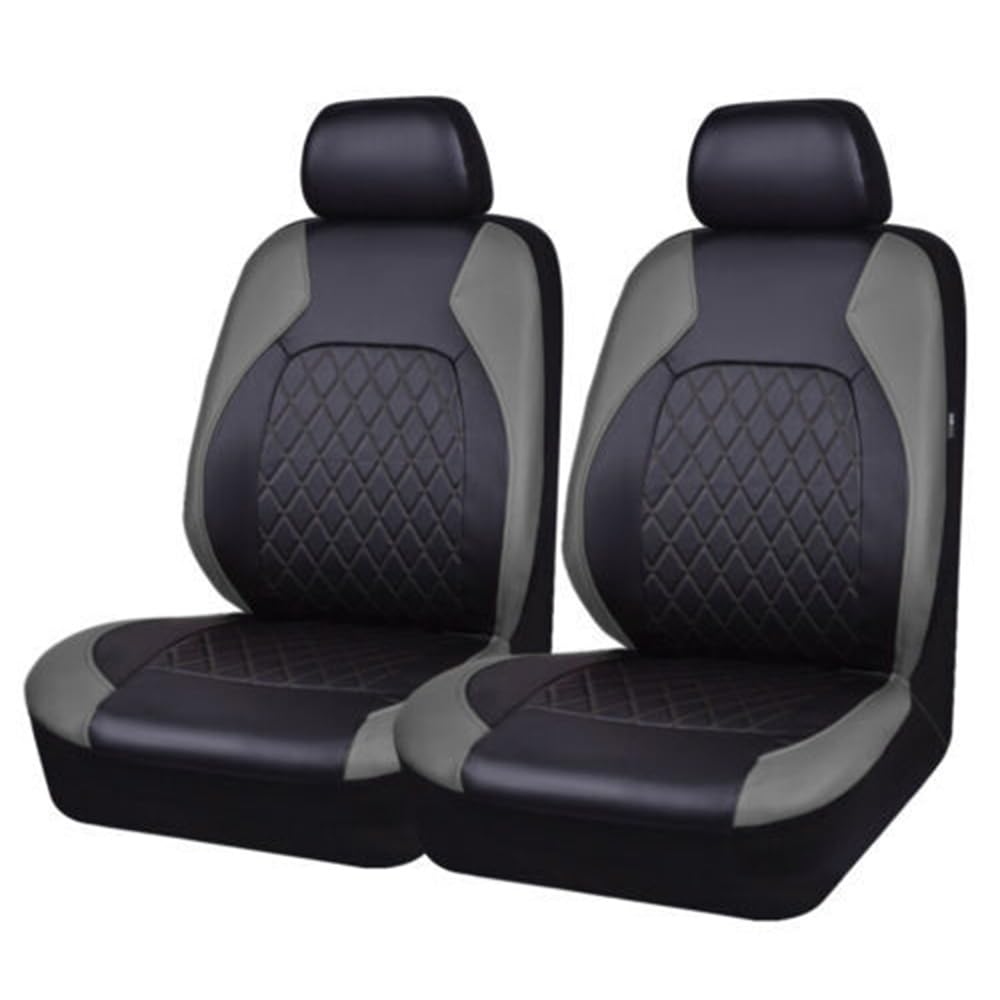 Universal Auto Sitzbezüge für Mini Clubman/Countryman R55 F54/R60 F60 One/S/Cooper/JCW 5-Seats Allwetter rutschfest Leder Vordersitze Rücksitze Schonbezug Sitzschoner,2 Seats-Grey1 von FLYIFE