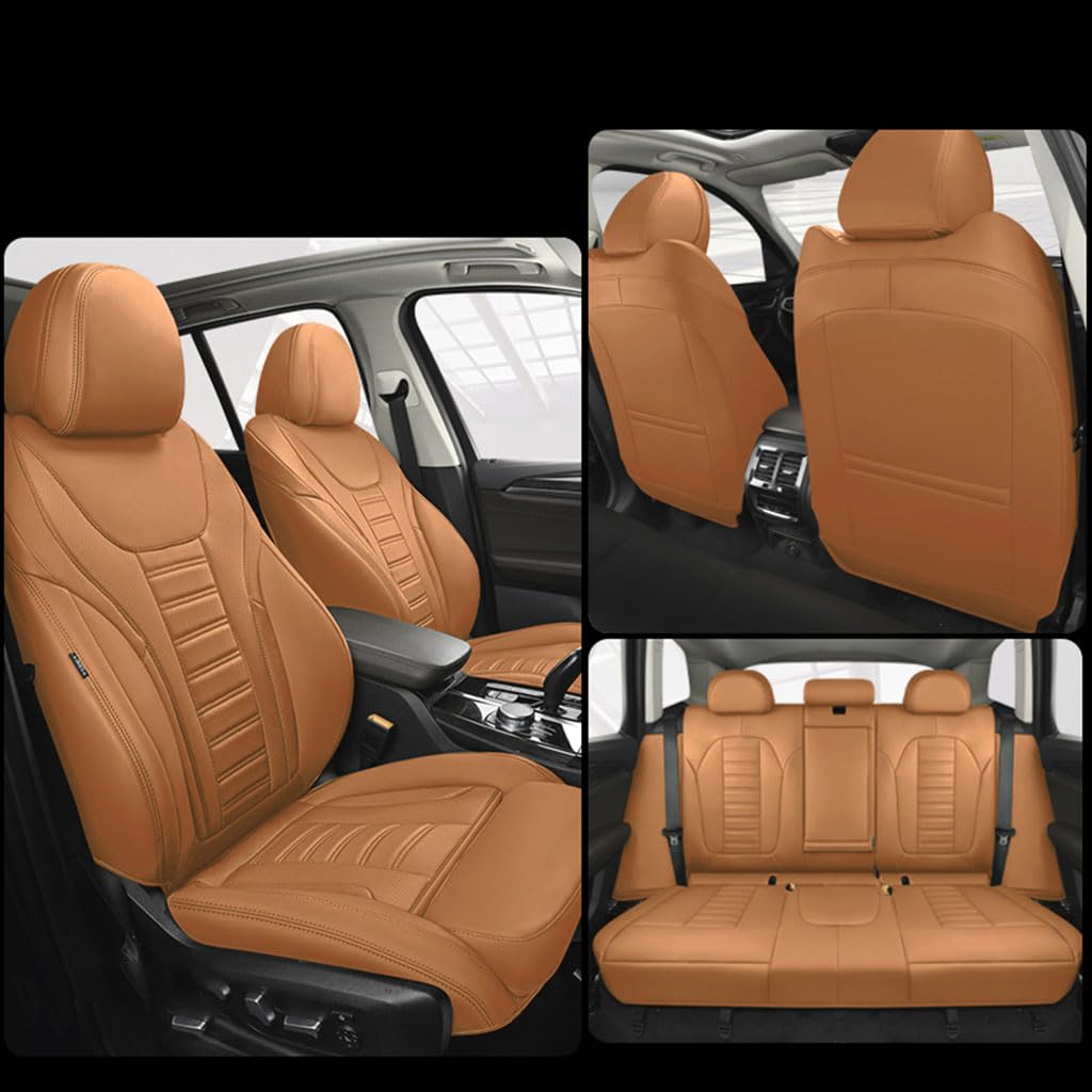 FLYUFO Auto sitzbezüge für VW Beetle Cabriolet/Beetle Cabriolet Design 2011-2019,5-Sitze Leder Vordersitze und Rückbank Anti Rutsch Protectors,A-Yellow von FLYUFO