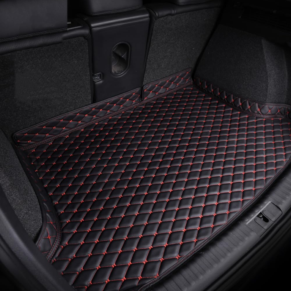 Kofferraum Schutzmatte passend für Audi A4 B8 Avant/Kombi 2008-2015, Flacher Stil Kofferraummatte Wasserdicht Hintere Teppichpolster,C Black Red von FLYUFO