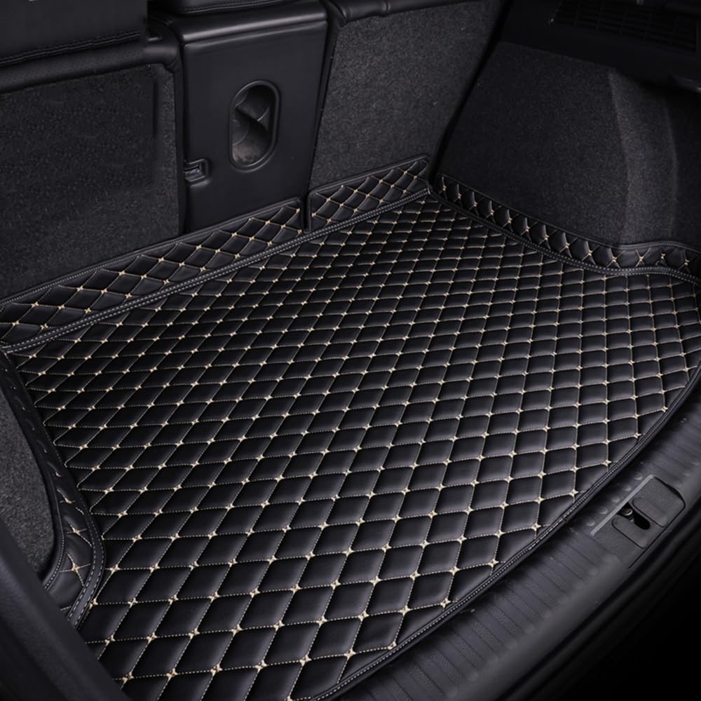 Kofferraum Schutzmatte passend für Ford Fiesta VII (Mk7) Hatchback 2009-2017, Flacher Stil Kofferraummatte Wasserdicht Hintere Teppichpolster,B Black Beige von FLYUFO