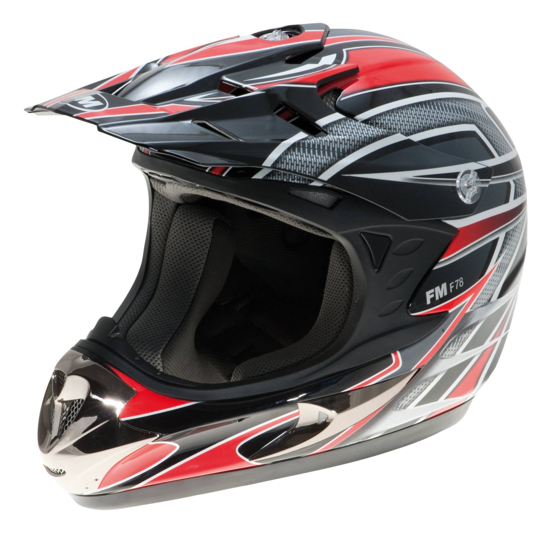 FM Endurohelm, Rot/Silber, L von FM