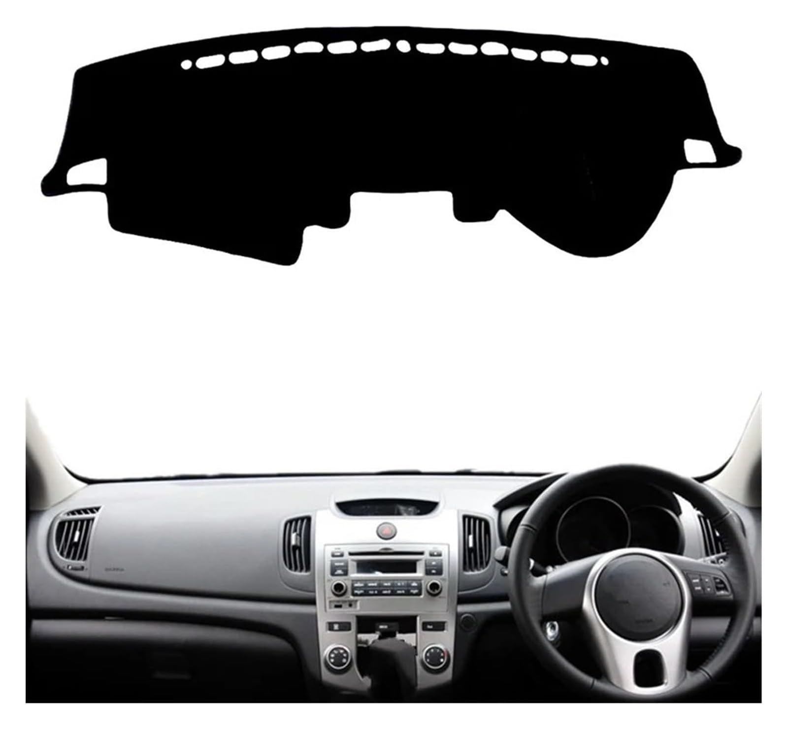 Auto Armaturenbrett Matte Für KIA Für Forte Für Cerato Für TD 2009-2012 2013 Auto Armaturenbrett Abdeckung Matte Teppich Sonnenschutz Schutz Teppich(Black,Lhd) von FNCVTM