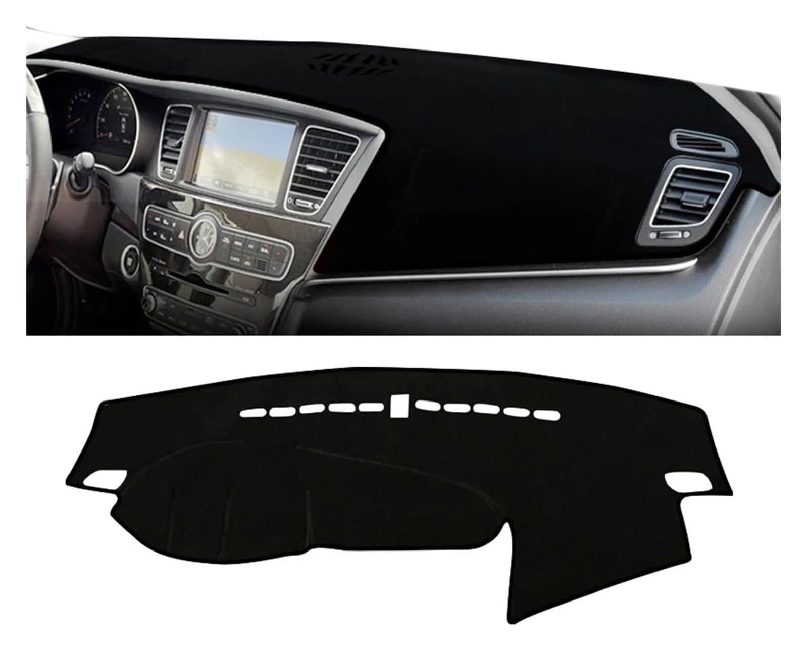 Auto Armaturenbrett Matte Für Kia Für Cadenza Für K7 2009 2010 2011 2012 2013 2014 2015 Auto Armaturenbrett Abdeckung Matte Sonnenschutz Instrumententafel Teppich(A LHD Black Side) von FNCVTM