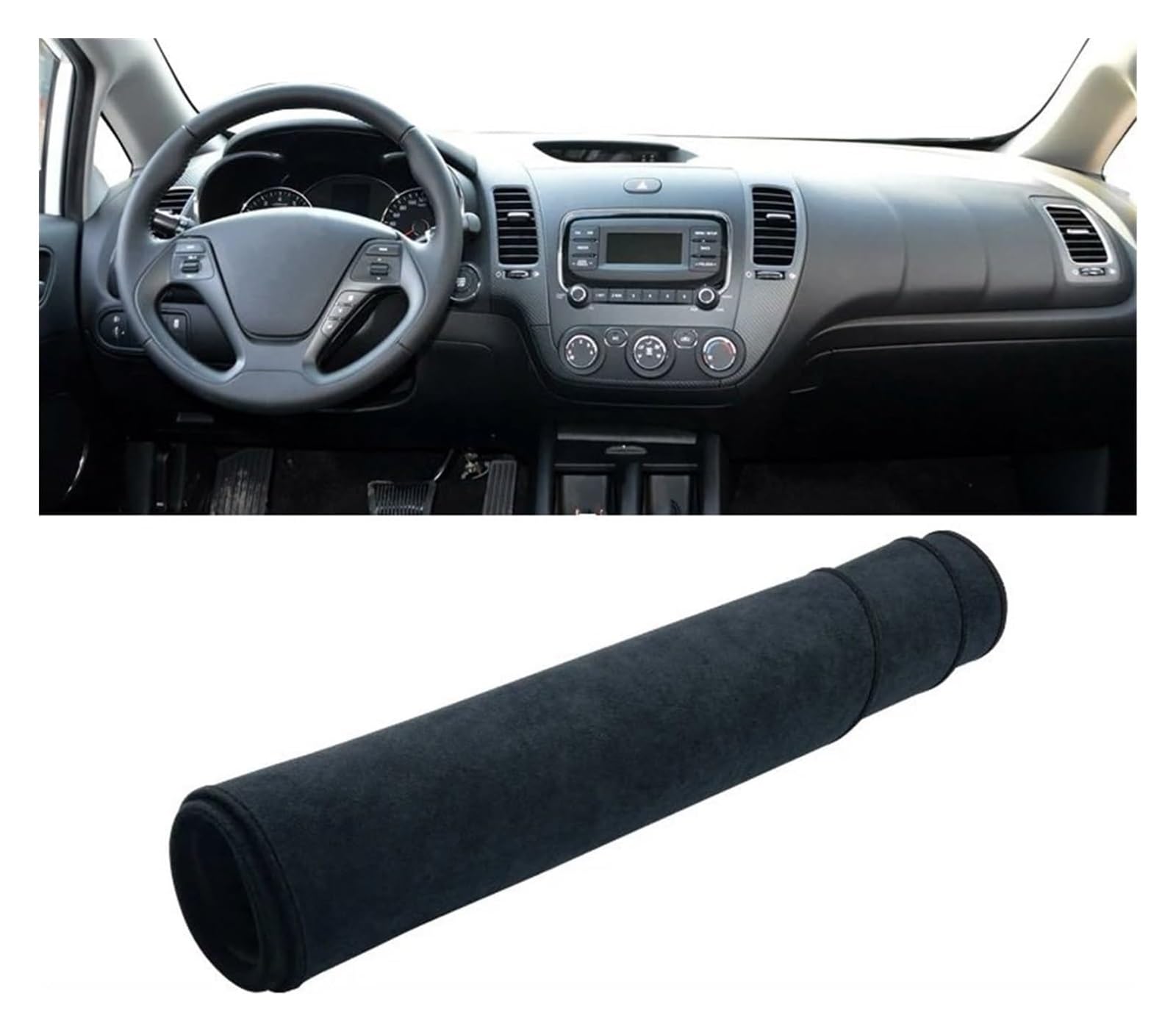 Auto Armaturenbrett Matte Für Kia Für Cerato Für Forte Für K3 2013 2014 2015 2016 2017 2018 Auto Armaturenbrett Abdeckung Matte Sonnenschutz Pads(B LHD Black) von FNCVTM