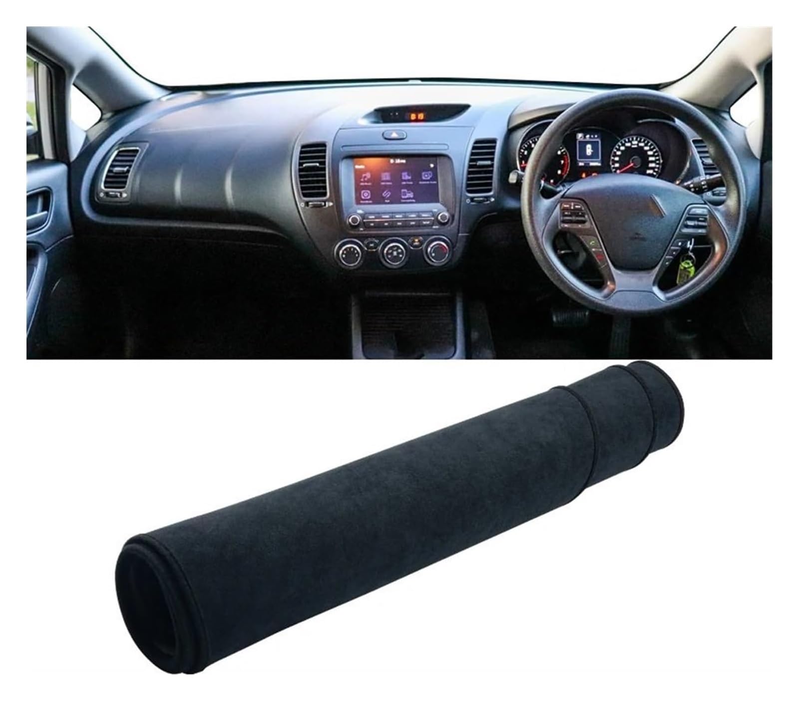 Auto Armaturenbrett Matte Für Kia Für Cerato Für Forte Für K3 2013 2014 2015 2016 2017 2018 Auto Armaturenbrett Abdeckung Matte Sonnenschutz Pads(B RHD Black) von FNCVTM