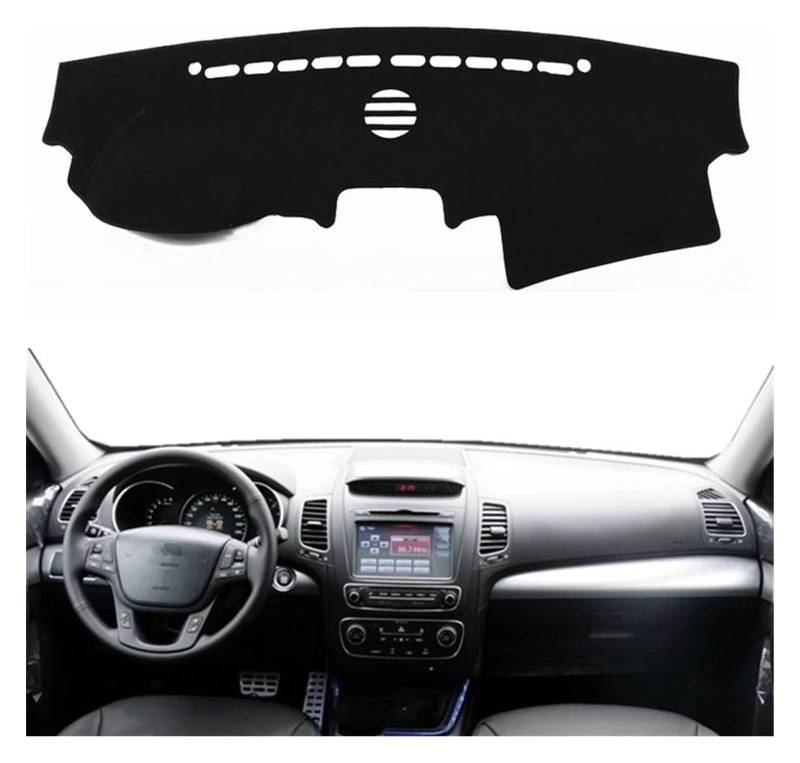 Auto Armaturenbrett Matte Für Kia Für Sorento Für XM Für Facelift 2009-2014 Auto Armaturenbrett Abdeckung Matten Pad Innenraum Sonnenschutz Teppich(Red,Lhd) von FNCVTM