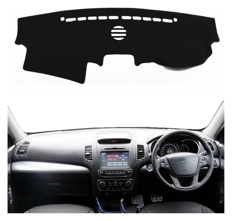 Auto Armaturenbrett Matte Für Kia Für Sorento Für XM Für Facelift 2009-2014 Auto Armaturenbrett Abdeckung Matten Pad Innenraum Sonnenschutz Teppich(Red,RHD) von FNCVTM
