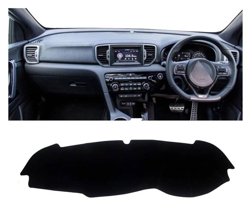 Auto Armaturenbrett Matte Für Kia Für Sportage 4 Für QL 2016 2017 2018 2019-2021 Auto Armaturenbrett Abdeckungsmatte Sonnenschutz Sie Licht rutschfeste Unterlage(A Black Side RHD) von FNCVTM