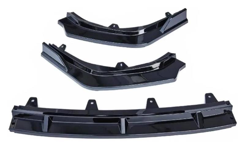 Für T&oyota Für Camry 9 2024 ABS Glanz Schwarz Carbon Look Splitter Refit Spoiler Lip Set 3PCS Auto Frontstoßstange Front Stoßstange von FNCVTM