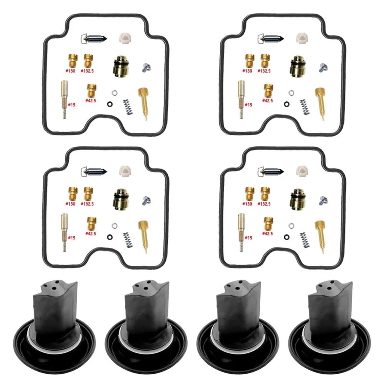 Vergaser Reparatursatz Für Y&amaha Für FAZER FZS1000 2001-2005 Motorradvergaser-Reparatur-Schwimmer-Drosselklappen-Membran-Teile-Kit(X2) von FNCVTM
