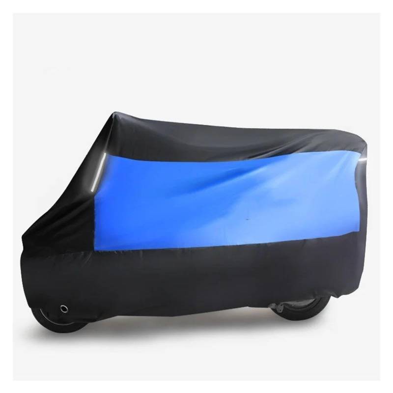 Auto 190T Universal Motorradabdeckung Motorrad Regenmantel Wasserdicht Outdoor Mit Reflektierende Streifen Schutzabdeckungen Roller Zubehör(Blue-L) von FNERRMEVC