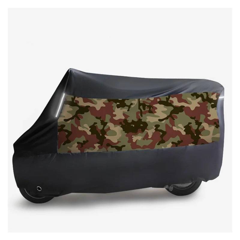Auto 190T Universal Motorradabdeckung Motorrad Regenmantel Wasserdicht Outdoor Mit Reflektierende Streifen Schutzabdeckungen Roller Zubehör(Camouflage-M) von FNERRMEVC