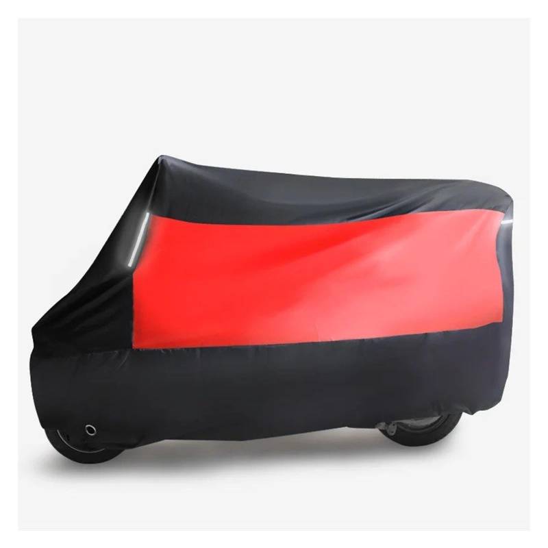 Auto 190T Universal Motorradabdeckung Motorrad Regenmantel Wasserdicht Outdoor Mit Reflektierende Streifen Schutzabdeckungen Roller Zubehör(Rot-M) von FNERRMEVC