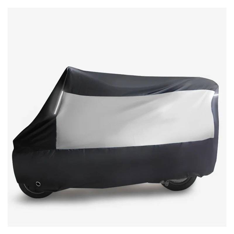Auto 190T Universal Motorradabdeckung Motorrad Regenmantel Wasserdicht Outdoor Mit Reflektierende Streifen Schutzabdeckungen Roller Zubehör(Silver-XXXL) von FNERRMEVC