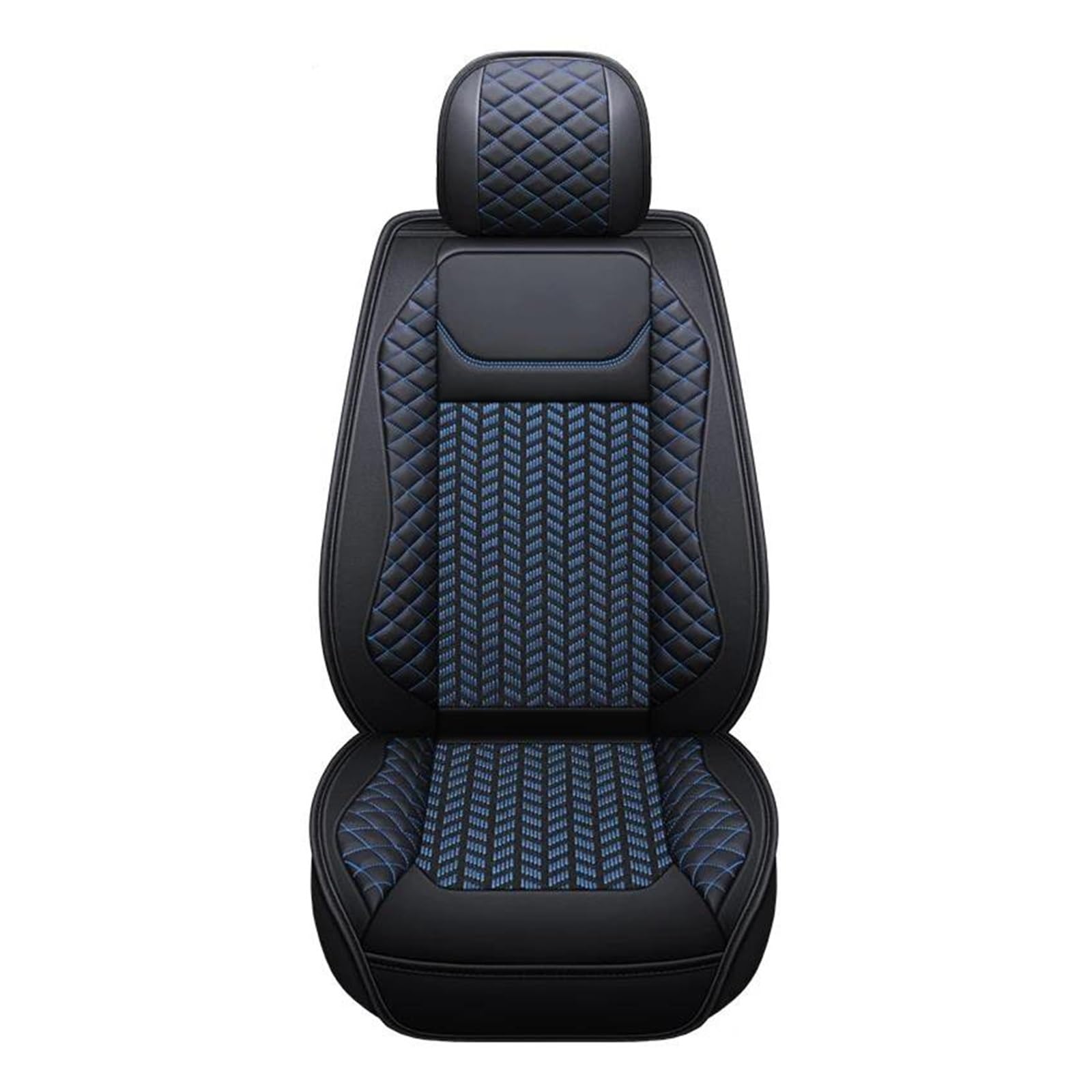 FNERRMEVC Sitzbezüge Universelle Autositzbezüge Für Mercedes W245 W169 Für Vito W639 W211 A C E-Klasse ML W163 GLA CLS W219 W201 W124 Autositzschutz(1 Stück-Blau+Weiß) von FNERRMEVC