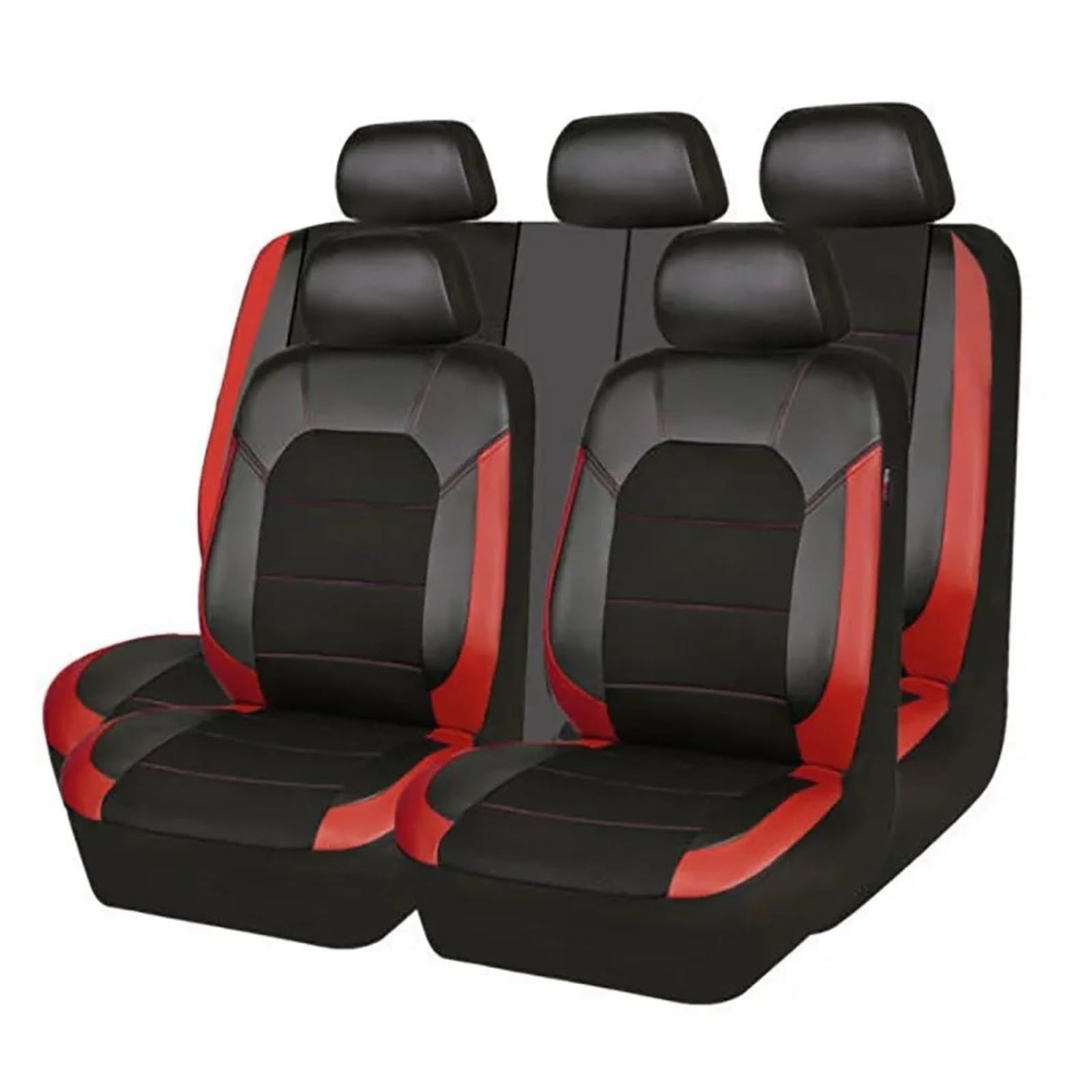 FNERRMEVC Sitzbezüge Universeller Autositzbezug Für VW Für Touareg Für Polo 9N Für Jetta Für Die Meisten Limousinen Vans SUVs Und Trucks Autositzschutz(Schwarz ROT) von FNERRMEVC