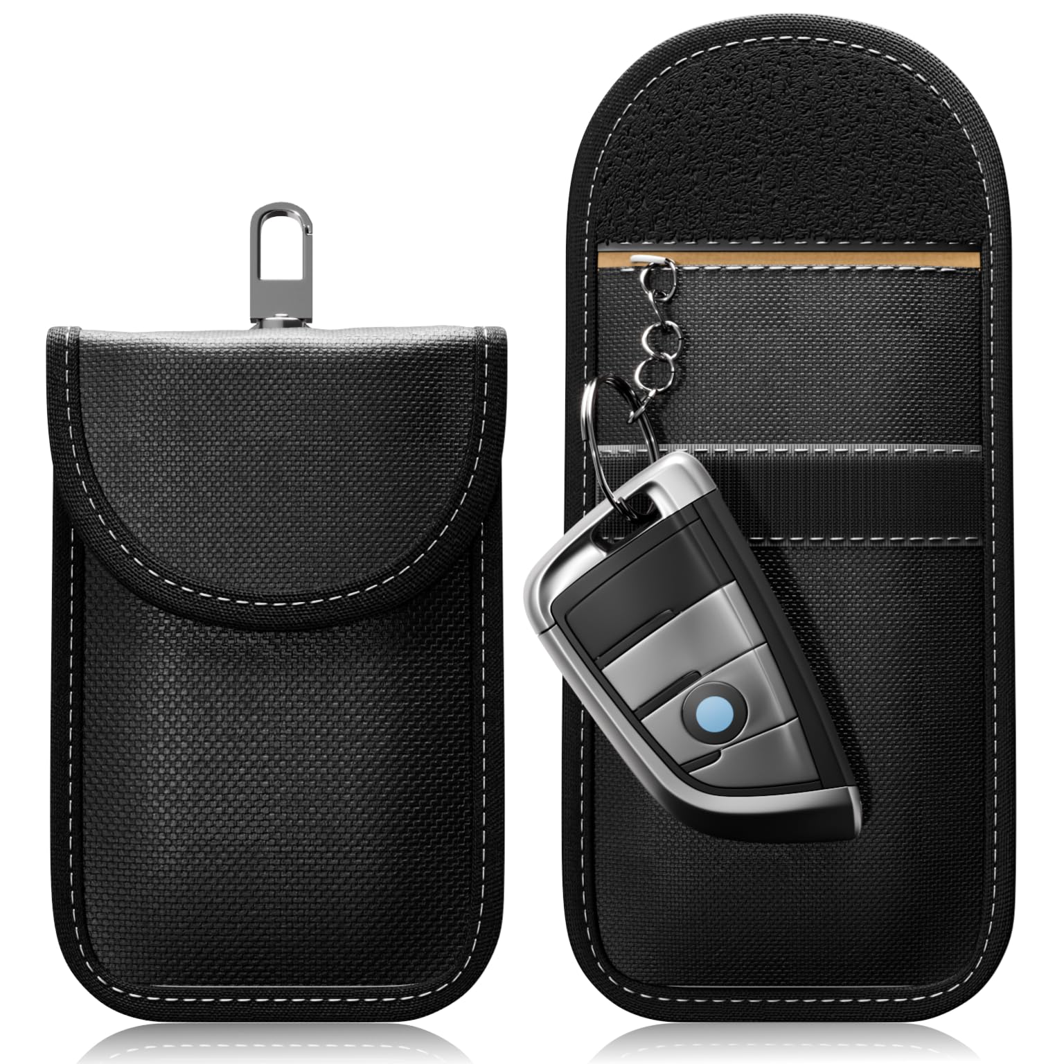 2 Stück FOAMO Keyless Go Schutz Autoschlüssel Funkschlüssel RFID Abschirmung Blocker Schlüssel-Tasche Schlüsseletui Oxford Schwarz Weiß 2 Stück FOAMO Keyless Go Schutz Autoschlüssel Funkschlüssel RFID Abschirmung Blocker Schlüssel-Tasche Schlüsseletui Oxford Schwarz Weiß von FOAMO