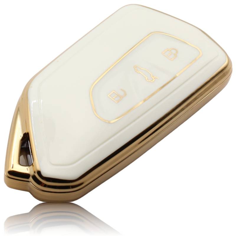 FOAMO Autoschlüssel Hülle Kompatibel mit VW, SEAT, Skoda, Cupra Autoschlüssel - TPU Schlüsselhülle - Schlüsselhülle - Schutz für Autoschlüssel Weiß von FOAMO