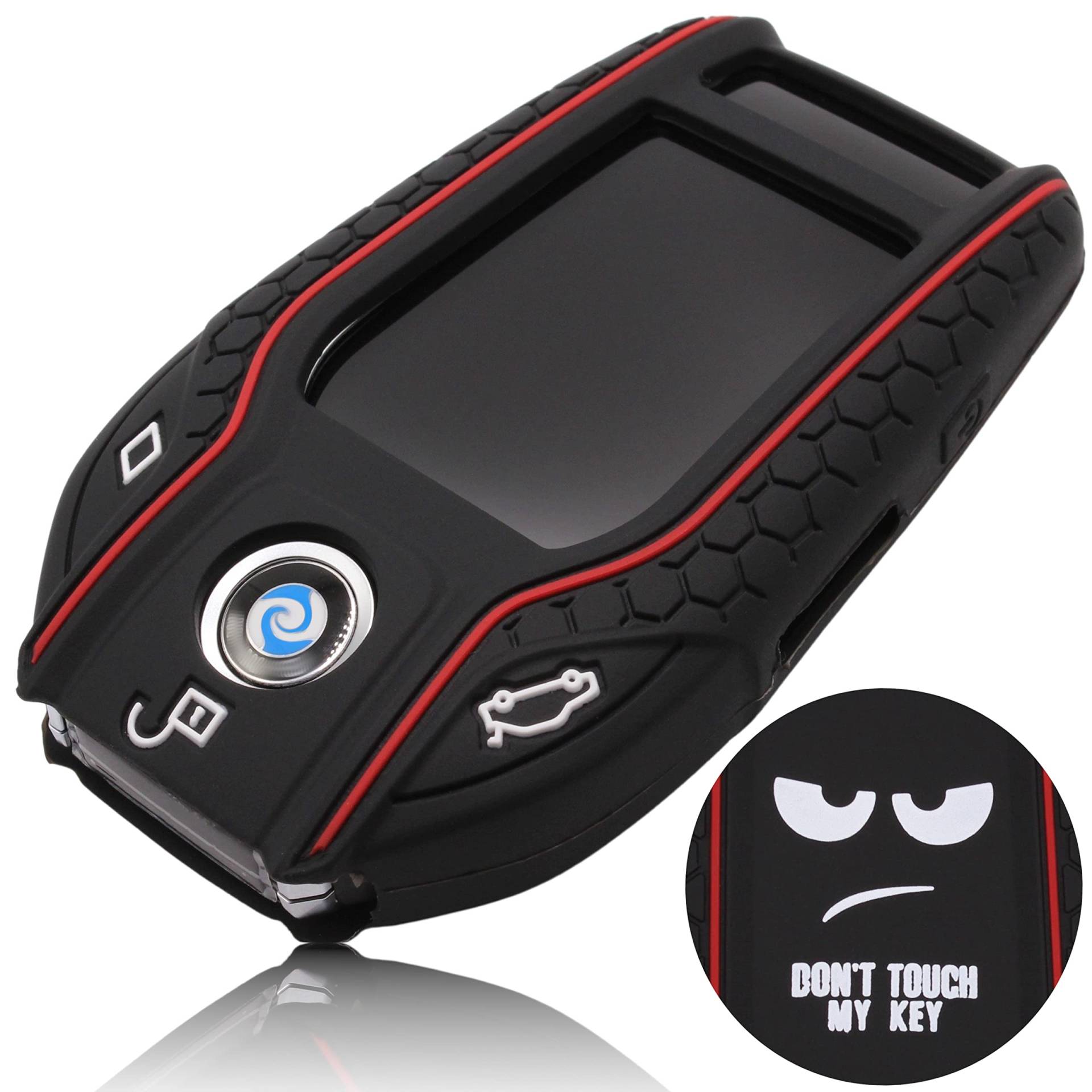 FOAMO Autoschlüssel Hülle Silikon kompatibel mit BMW Display Smart-Key IDG Schlüssel-Hülle Schutzhülle Cover in Don't Touch My Key von FOAMO