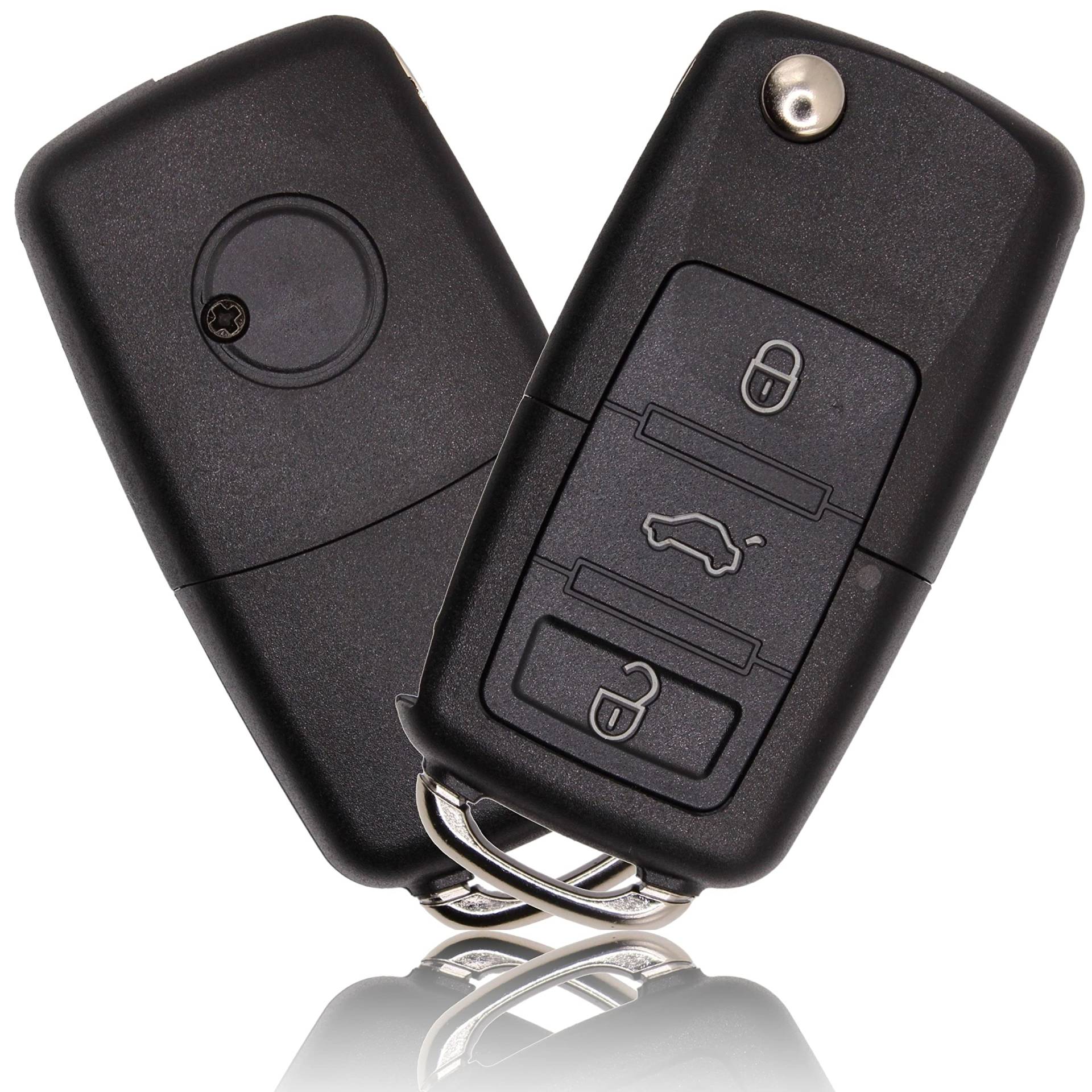 FOAMO Autoschlüssel 3 Tasten Schlüssel Gehäuse Reparatursatz kompatibel mit VW Volkswagen Golf 6, SEAT, SKODA 3XB von FOAMO