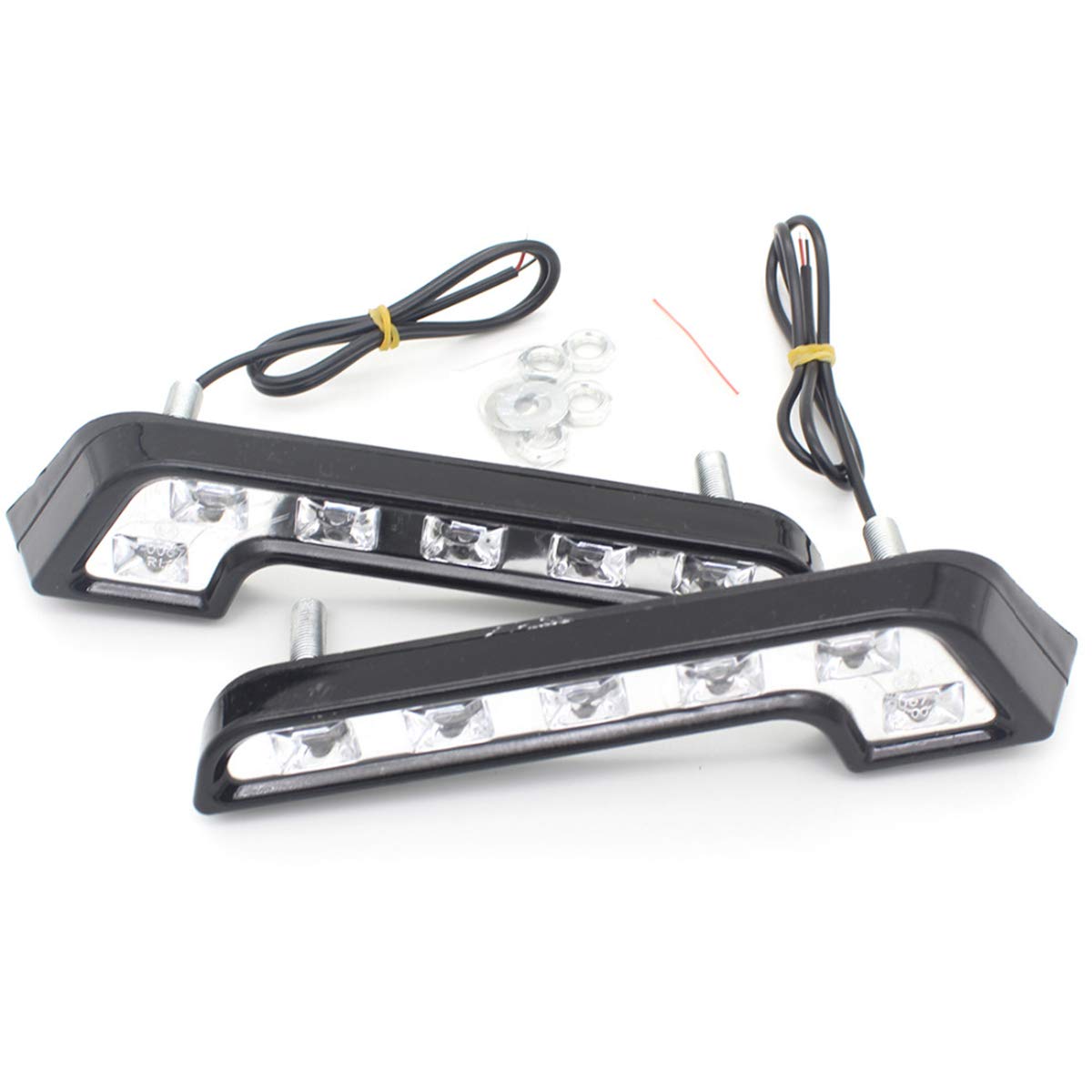 FOLGEMIR LED Tagfahrlicht, L förmige Tagfahrleuchten, 6 SMD LEDs Scheinwerfer, DC 12V, E4, Weiß von FOLGEMIR