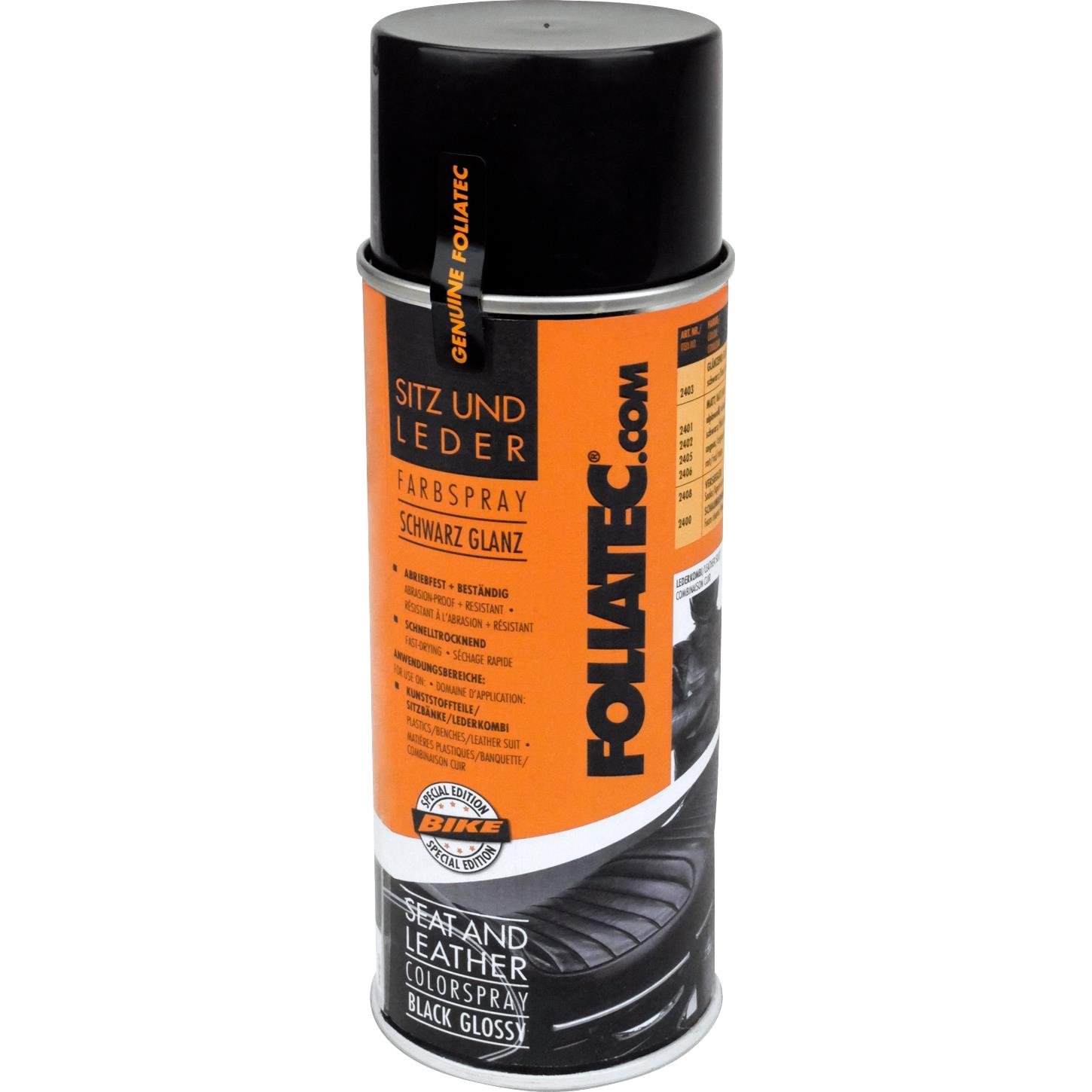 FOLIATEC Sitz und Leder Farbspray 400 ml Schwarz Glanz von FOLIATEC