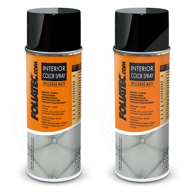 Foliatec 2x 400 ml Interior Color Spray, hellgrau matt von FOLIATEC