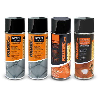 Foliatec 2x 400 ml Interior Color Spray, silbergrau+Reiniger+Versiegeler von FOLIATEC