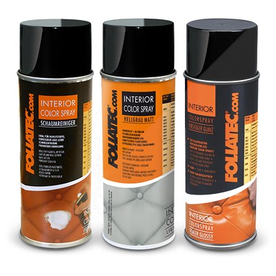 Foliatec 400 ml Interior Color Spray, hellgrau matt+Reiniger+Versiegeler von FOLIATEC