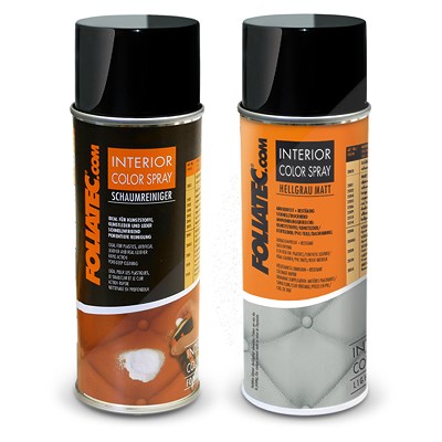 Foliatec 400 ml Interior Color Spray, hellgrau matt + Schaumreiniger von FOLIATEC