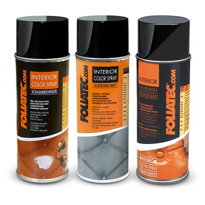 Foliatec 400 ml Interior Color Spray, silbergrau matt+Reiniger+Versiegler von FOLIATEC