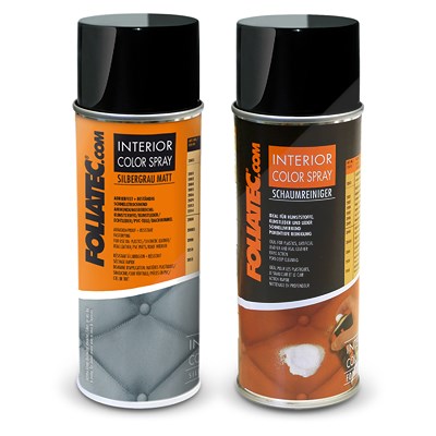 Foliatec 400 ml Interior Color Spray, silbergrau matt + Schaumreiniger von FOLIATEC