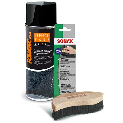 Foliatec 400 ml Teppich Farbspray, schwarz matt + Textil+LederBürste Foliatec 400 ml Teppich Farbspray, schwarz matt + Textil+LederBürste von FOLIATEC
