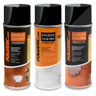 Foliatec Set INTERIOR Color Spray alpinweiß matt+Schaumreiniger+Versiegler von FOLIATEC