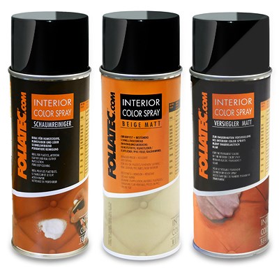 Foliatec Set INTERIOR Color Spray beige matt+Schaumreiniger+Versiegler von FOLIATEC
