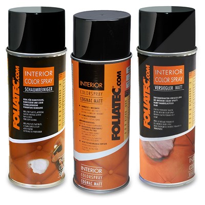 Foliatec Set INTERIOR Color Spray cognac matt+Schaumreiniger+Versiegler von FOLIATEC