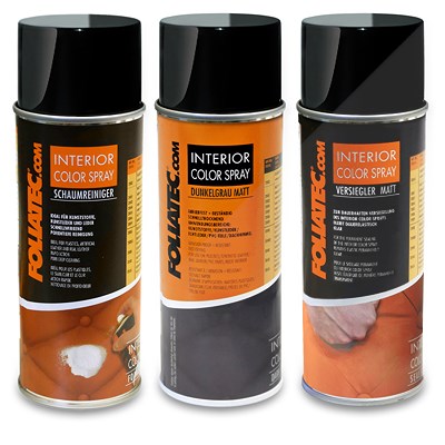 Foliatec Set INTERIOR Color Spray dunkelgrau matt+Schaumreiniger+Versiegle von FOLIATEC