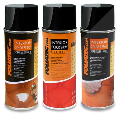 Foliatec Set INTERIOR Color Spray rot matt+Schaumreiniger+Versiegler von FOLIATEC